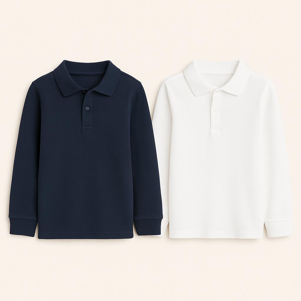 Kız erkek uzun kısa lakost-1 Girls' and Boys' Long and Short Sleeve Lacoste Shirts - Image 2